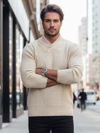 Štýlový pánsky béžový sveter