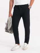 Trendy čierne nohavice s pružným pásom V4 PACP-0116