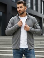 Svetlošedá mikina na zips bez kapucne