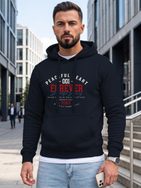 Čierna mikina s kapucňou v športovom štýle