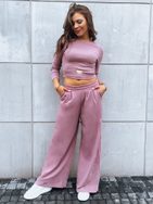 Fialový set nohavíc a crop topu Astral Allure