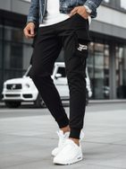 Originálne čierne pánske kapsáčové joggery