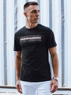 Moderné čierne tričko s trendy nápisom