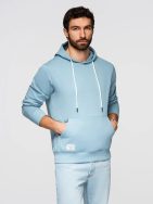 Módna svetlomodrá mikina s kapucňou SSBN-0270