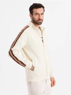 Zaujímavá krémová bomber mikina V3 SSZP-0219