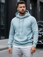 Nebeská mikina pre pánov s kapucňou