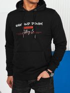 Trendy čierna pánska mikina s nápisom