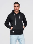Módna čierna mikina s kapucňou SSBN-0270