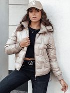 Dámska zaujímavá kamelová zimná bunda Fashwarm