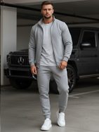 Jednoduchá pánska tepláková súprava sivá