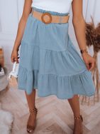 Trendy midi sukňa Randina v nebesky modrej farbe