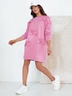 Ružové šaty s ozdobnými mašľami Gastor