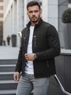 Čierna prešívaná pánska bunda na prechodné obdobie