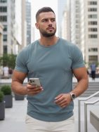 Bavlnené grafitové tričko s krátkym rukávom