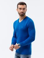 Modrý sveter s véčkovým výstrihom E191