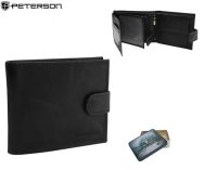 Kožená čierna pánska peňaženka Peterson