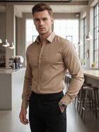 Elegantná béžová pánska košeľa