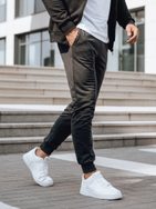 Moderné pánske tepláky v grafitovej farbe