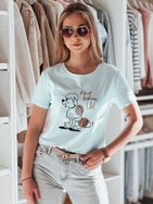 Nebesky modré dámske tričko s pudlíkom