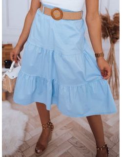Trendy midi sukňa Randina v blankytne modrej farbe