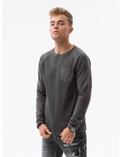 Pohodlné tmavo-šedé tričko s dlhým rukávom L137