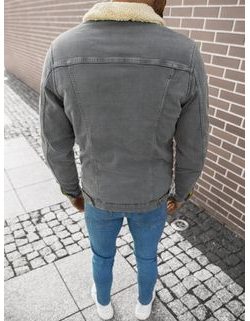 Štýlová rifľová bunda v šedej farbe BN/7319