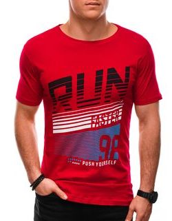 Trendové červené tričko Run S1429
