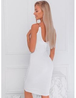 Dámske šaty na ramienka v bielej farbe DLR022