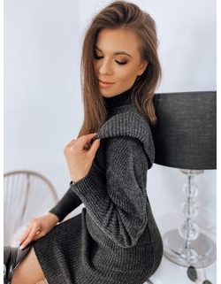Pletené rolákové šaty Zoya v šedej farbe