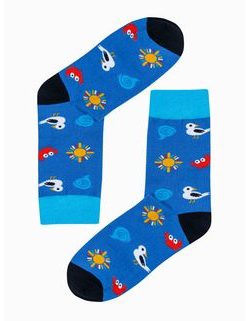 Veselé modré ponožky s morským motívom U196