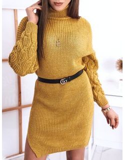 Jedinečné pletené šaty Isla v žltej farbe