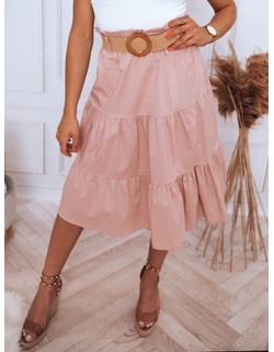 Trendy midi sukňa Randina v ružovej farbe