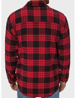 Flanelová červeno-čierna károvaná košeľa na zips B/20402056