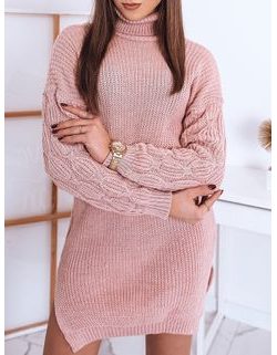 Jedinečné pletené šaty Isla v ružovej farbe