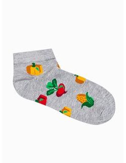 Šedé ponožky s veselou potlačou Harvest U178