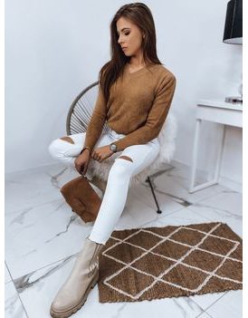 Feliccia Basic dámsky sveter v kamelovej farbe