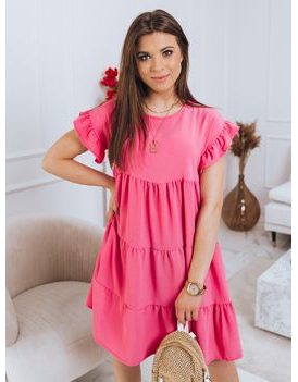 Krásne jednoduché šaty v ružovej farbe Migla