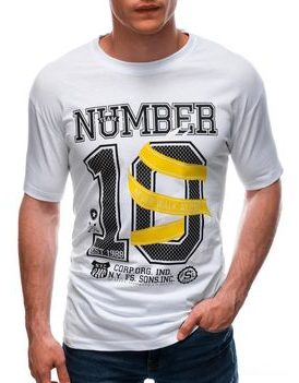 Biele tričko s výraznou potlačou Number S1684