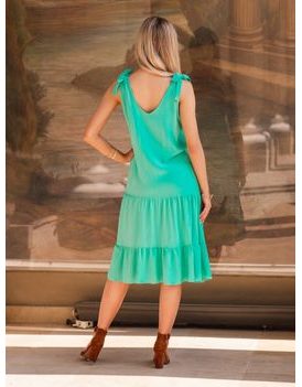 Dámske šaty voľného strihu v mätovej farbe DLR027