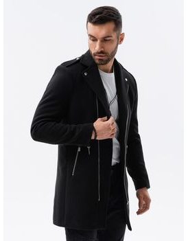 Originálny kabát v čiernej farbe C537