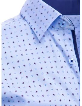 Blankytne modrá bavlnená košeľa so zaujímavým vzorom