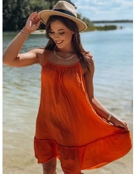 Ľahké letné pomarančové šaty Mija