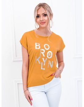 Dámske oranžové tričko s originálnou potlačou SLR020