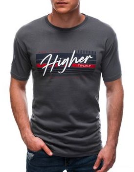 Tmavošedé tričko s krátkym rukávom Higher S1686