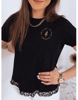 Krásne jednoduché dámske tričko v čiernej farbe Cassi