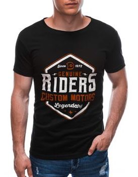 Čierne tričko s potlačou Riders S1705