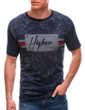 Granátové bavlnené tričko s potlačou Higher S1643