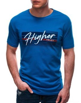 Modré tričko s krátkym rukávom Higher S1686