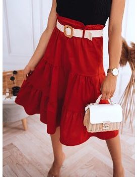 Trendy midi sukňa Randina v červenej farbe
