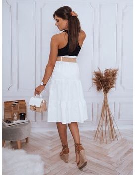 Trendy midi sukňa Randina v bielej farbe